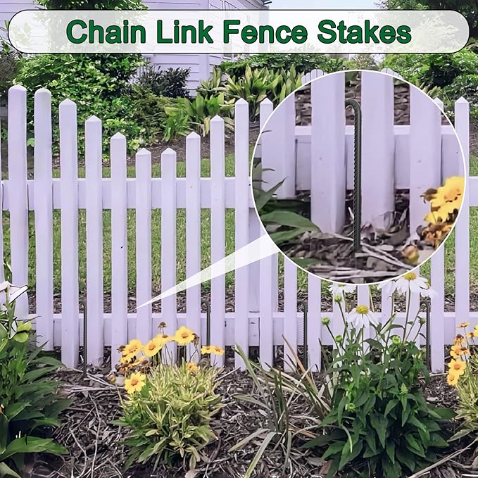 24 Inch Rebar Ground Stakes 3/8 Inch Tent Stakes Heavy Duty 12 Pack Steel Ground Anchors Chain Link Fence Stakes Trampoline Stakes with Chisel Point end for Swing Set and Camping Tent, Black