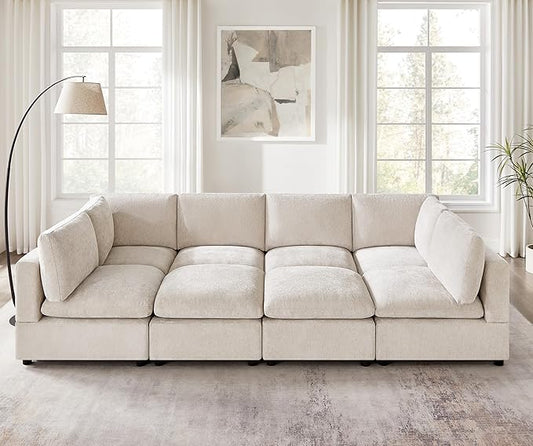 Modular Sectional Sofa, Convertible Sofa Couch Modular Sofa with Ottoman, Sectional Sofas for Living Room Small Apartments
