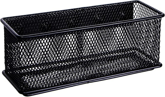dedoot Magnetic Pencil Holder, Black Mesh Pen Organizer Strong Magnetic Storage Basket Organizes Pens, Pencils, Markers for Whiteboard, Locker, Fridge, Cubicle Desk, Offices 6.3x2.3x2.6inch