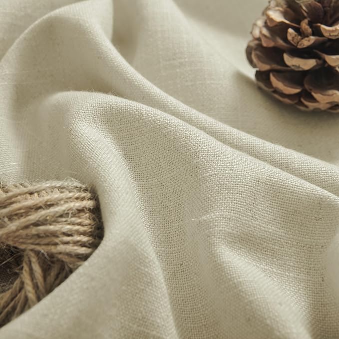 Joydeco Linen Curtains - 108 Inch Length, 2 Panels Set for Living Room, Light Filtering (W52 x L108 Inch, Pistachio Shell)