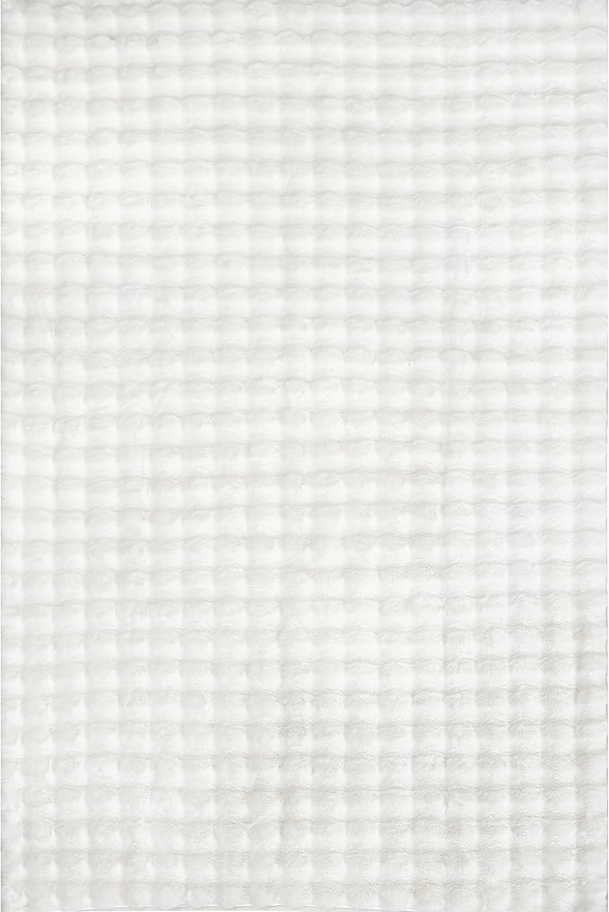 nuLOOM Jeni Checkered 6 Round Machine Washable Area Rug for Living Room Bedroom Dining Room Kitchen, Off White