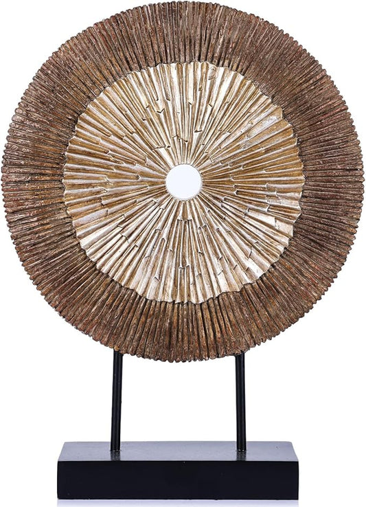 XMGZQ Wood Color Minimalist Round Statue Above Cabinet Decor Kitchen,Modern Decorative Sculpture Home Decorations for Living Room Coffee Table,Shelf Decor Items,Center Pieces Decoration for Table