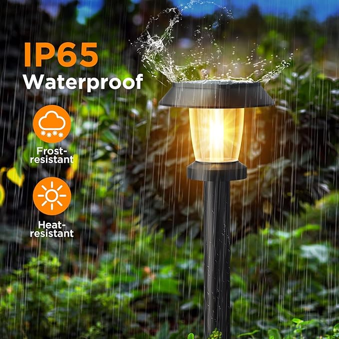ALEPOD Solar Pathway Lights Outdoor - 12 Pack Solar Powered Garden Lights Waterproof, Decor Landscape Lighting with Three Lighting Modes for Yard, Lawn, Walkway, Driveway, Warm White