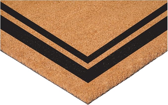 Calloway Mills 152961830R Black Border 18" x 30" Monogram Doormat, (Letter R)