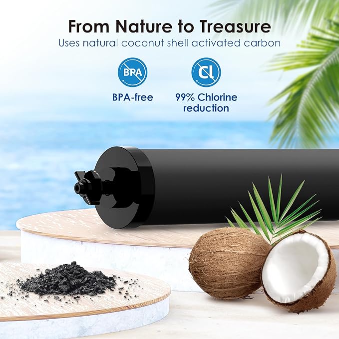 Waterdrop NSF/ANSI 42&372 Certified Water Filter, Replacement for Berkey® BB9-2® Black Filters, ProOne® or Alexapure® Gravity Water Filter System and Waterdrop King Tank Series, (Pack of 2)