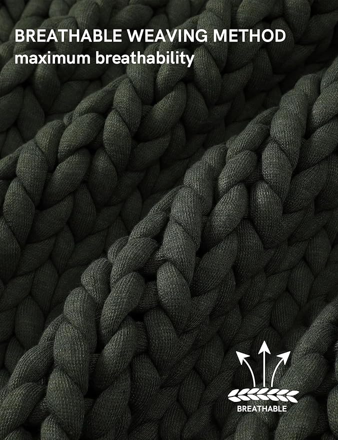 YnM Chunky Throw Blanket, Medium-Weight, Hand Knitted, Skin Friendly, Ventilated and Breathable, Machine Washable, Home Décor Piece for Couch, Sofa and Bed (Olive, 50x70 Inch)