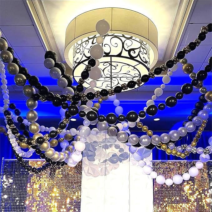 Black Quick Link Balloons, 100PCS Linking Balloons for Make Balloon Wall Balloon Arch Balloon Chains, Linkable Balloons for Wedding Birthday Baby Shower Engagement Graduation Party Decorations (6inch)
