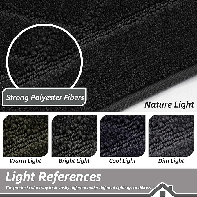 BEQHAUSE Dirt Trapper Door Mat 32" x 48", Doormat Non-Slip Entryway Rugs Washable, Dog Door Mat Stain Resistant and Absorbent Welcome Floor Mat for Front Back Door, Muddy Wet Shoes & Paws, Black