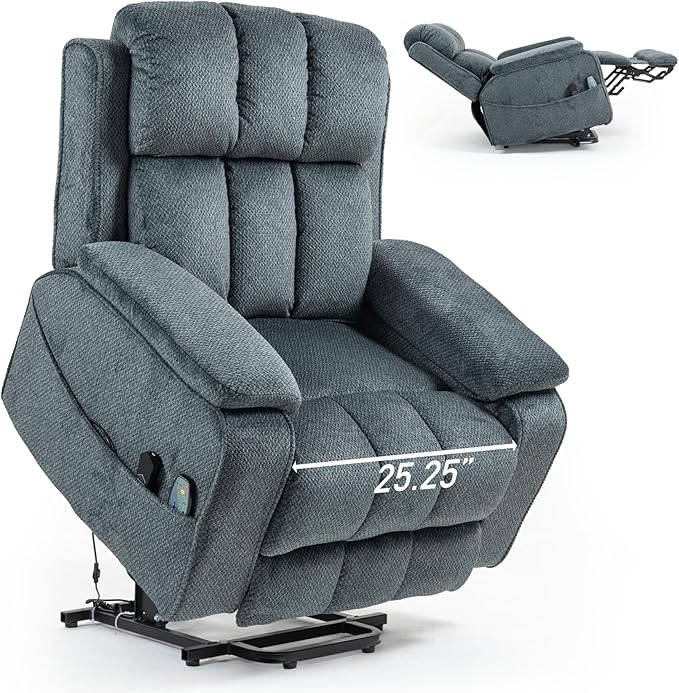 Lazy Boy Recliner Chair, Postoperative Recovery，Retractable 23'' Extra-Long Leg Support Lift Chair Hold up to 400lb，25.5'' Oversized Recliner seat for Big and Tall