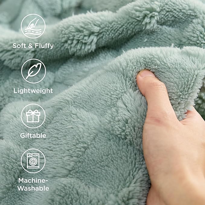 Bedsure GentleSoft California King Blanket for Bed - Super Soft Cozy Blankets for Women Men Girls, Large Fuzzy Fleece Throw for Bedroom Decor, Sage Green, 102x96 Inches