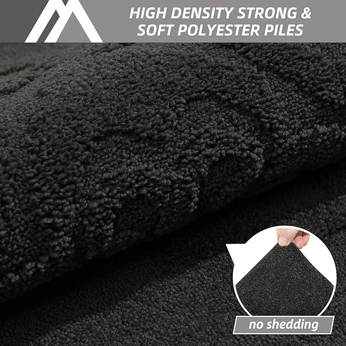 COSY HOMEER-Door-Mat-Non-Slip-Entryway-Rug 32”x48” Absorbent Welcome Mats Washable Dirt Trapper Door Mat Entrance Floor Mats for Front Back Doormats and Wet Shoes,Black