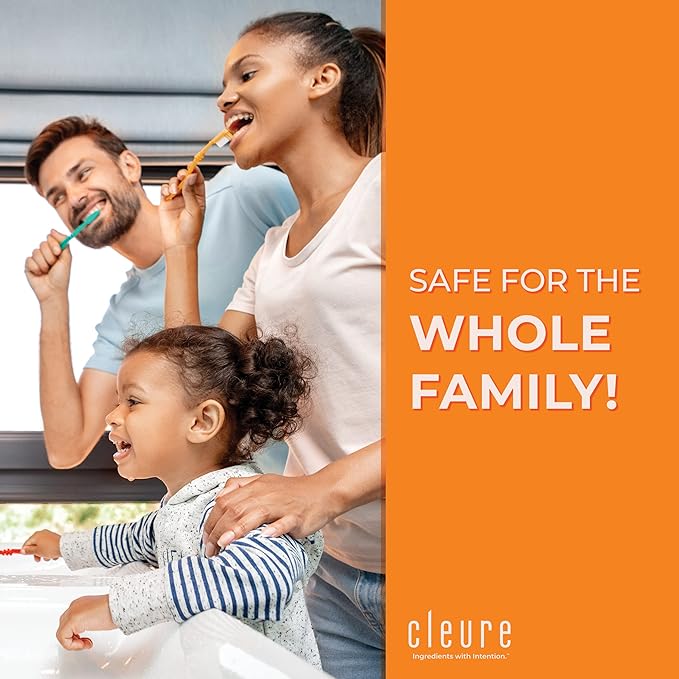 Cleure Cinnamon No Fluoride Toothpaste - SLS Free, Mint Free - with Xylitol for Fresh Breath & Helps Whiten - for Kids & Adults - Cinnamon Flavored (4oz Tube, Pack of 2)