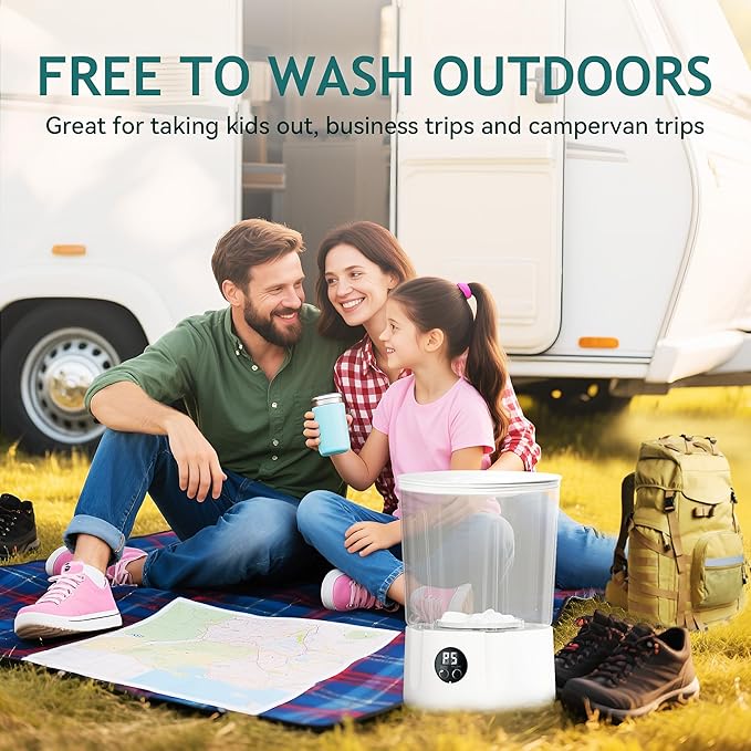 Mini Washing Machine,3000mAh Rechargeable Portable Underwear Washing Machine,Quiet and Lightweight,Deep Cleans Clothes,Low Noise,Small and Light,Suitable for Travel,Dormitory,RV and Apartment Use