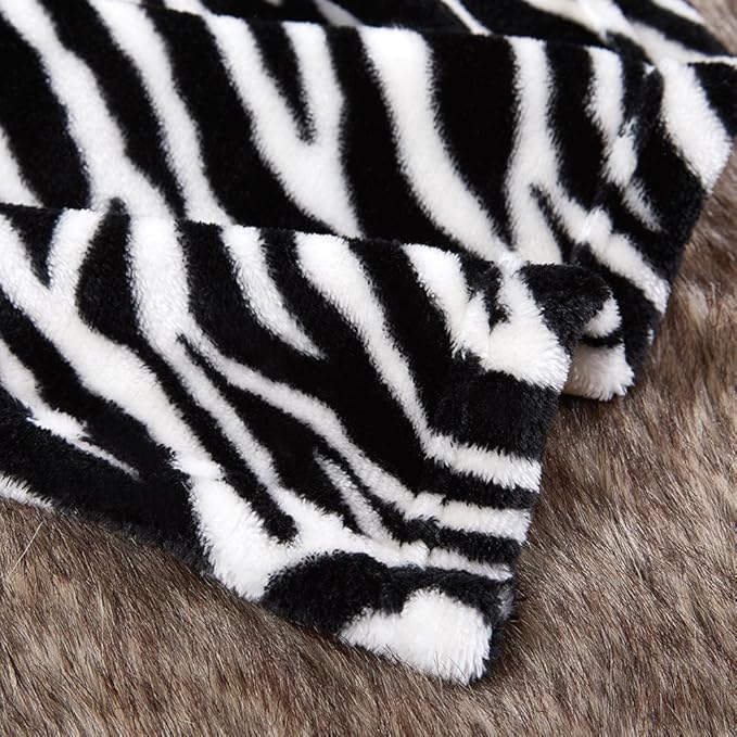 MERRYLIFE Throw Blanket for Couch Bed | Soft Decorative Ultra-Plush Colorful Oversized | Twin Size Travel Blanket Plush|(60" 90", Zebra)