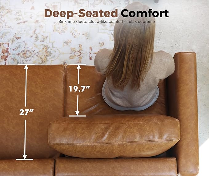 Oversized 172.5" Faux Leather Modular Sectional Sofa, Modern Large 11 Seater U Shaped Couch with Storage Seat with Reversible Chaise Deep Seat for Living Room DIY Combination - Brown
