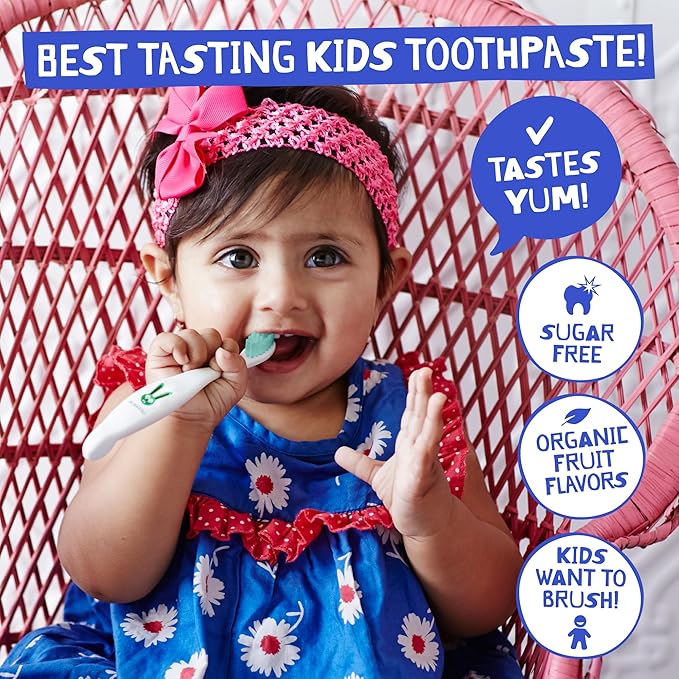 Jack N' Jill Natural Toothpaste for Baby and Infants - Fluoride Free Training Toothpaste, 40% Xylitol, BPA Free - Banana, 1.76 oz (Pack of 1)