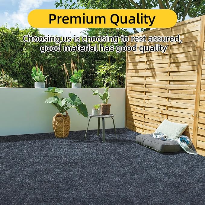 Marine Carpet,5 FT x 15 FT Dark Gray Indoor Outdoor Carpet 0.2" Thick Boat Carpet with Water-Proof TPE Backing, Non-Slide Outdoor Marine Carpet Roll for Home, Patio, Porch, Deck