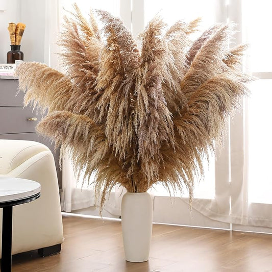 40" inch 11 Stems Natural Pampas Grass Tall Decor,Pompas Grass,Large Brown Tall Pampas Grass for Floor Vase,Wedding Decorations,Party,Boho Home Decor,and Creating a Boho Ambiance