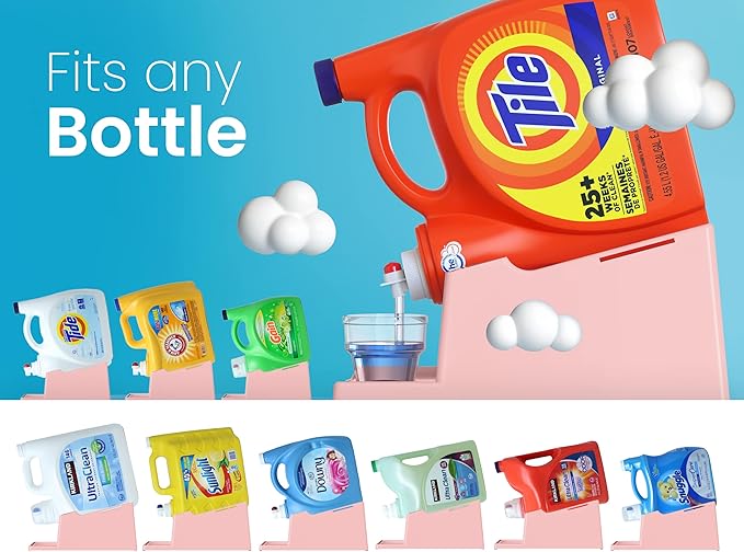 TidyFriend Laundry Detergent Holder Stand Organizer with Drip Tray, 3 Pack Laundry Soap Holder with Non-Slip Rubber Feet for Washing Space Organization, Angled Downward Slope for Easy Pouring (Rose)