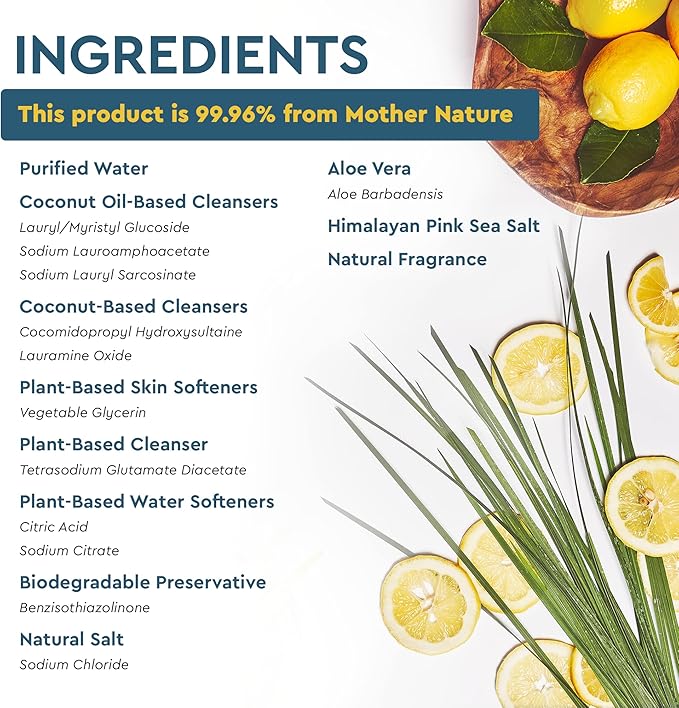 Puracy Natural Dish Soap Packs - Skin-Softening Plant-Based Dishwashing Soap, Non-Toxic Dish Soap, Organic Liquid Dishwashing Detergent Soap (Organic Lemongrass, 16 fl oz, 3 Pack)