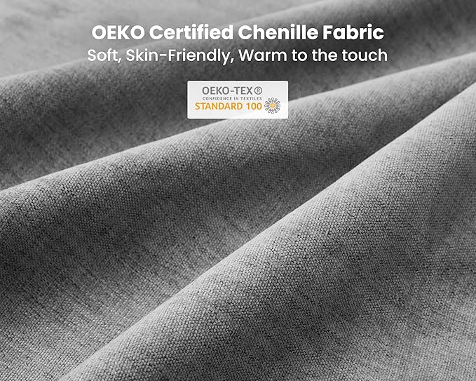 Oversized Modular Sofa, Extra Deep Cloud Chenille Sectional Couch with Ottoman Chaise, Fluffy Chenille 5 Seater Sofa Bed for Living Room, Villa (L Shape 5 Seater, Chenille Grey)