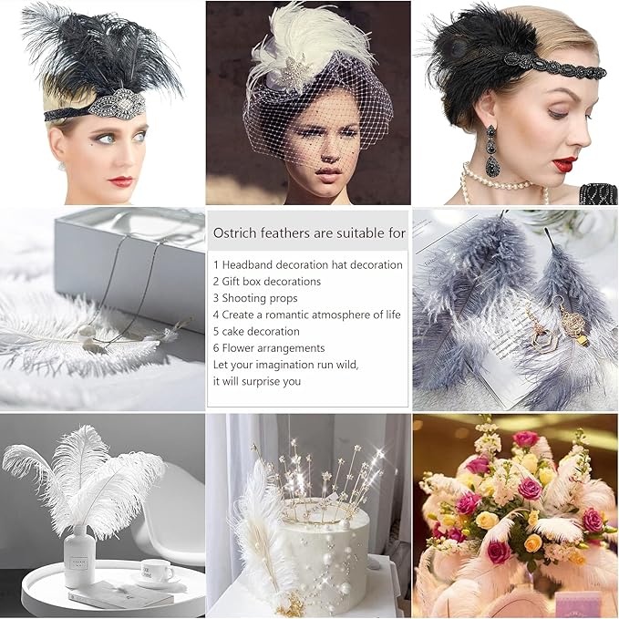 THARAHT 24pcs Red Ostrich Feathers Natural Bulk 8-10Inch 20cm-25cm for Wedding Party Centerpieces Easter Gatsby and Home Decorate Ostrich Feathers