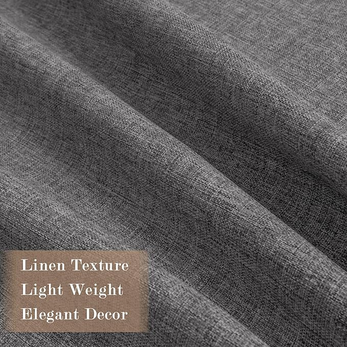 Room Divider Curtains Screen Partitions, Linen Look 100% Blackout Drapery 102 Inches Long, 100" Wide Pinch Pleated Window Drapes, Privacy Protecting, Light Blocking, (1 PC, Natural Grey)