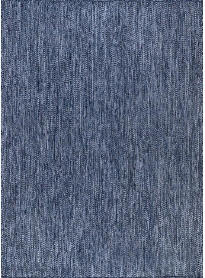 CAMILSON Outdoor Rug 9x12 Modern Area Rugs for Large Indoor and Outdoor Patios and Porches - Waterproof, Washable, Non-Shedding, Easy-to-Clean Outside Carpet (9 x 12, Solid - Navy Blue)