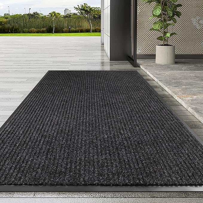 Large Front Door Mat, 72" x 48" Durable Front Doormat, Heavy Duty Large Welcome Door Matt for Home Entrance, No Slip Rubber Low Profile Door Mats for High Traffic Area