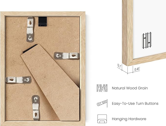 Haus and Hues 4x6 Natural Oak Wood Photo Frame Set of 25 - Mini Picture Frames Bulk Gallery Set - Premium Bulk Picture Frames 4x6 for Stylish Photo Gallery Wall Frame Set - Ideal for Home & Office