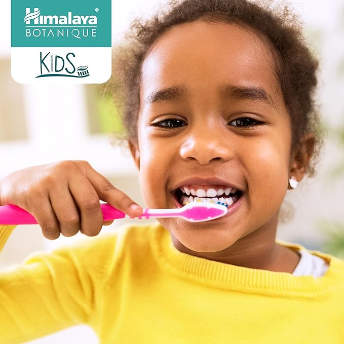 Himalaya Botanique Kids Toothpaste, Herbal, Cool Mint Flavor, Fights Plaque, Fluoride & SLS Free, Gentle, No Artificial Colors, Gluten & Cruelty Free, Vegan, Foaming, 4 Oz, 2 Pack
