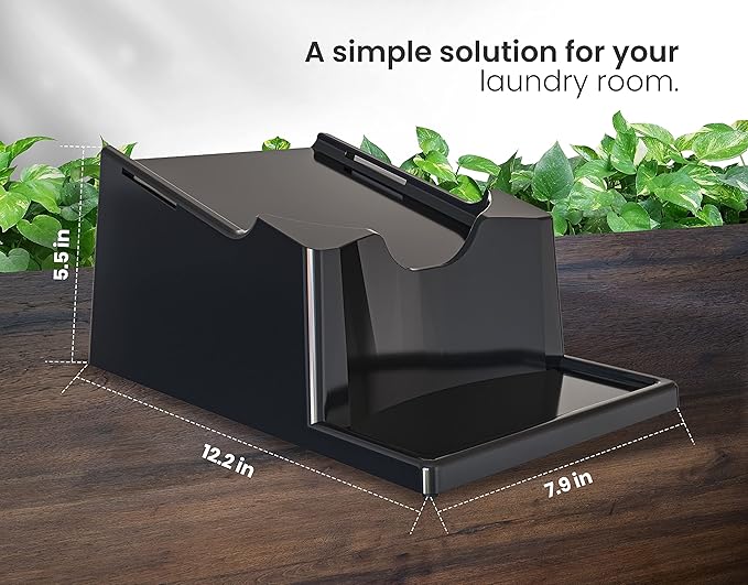 Skywin TidyFriend Laundry Detergent Holder Stand Organizer and Drip Tray for Washing Room Organization - 3 Pack Laundry Soap Holder for Liquid Detergent, Detergent Stand (Black)