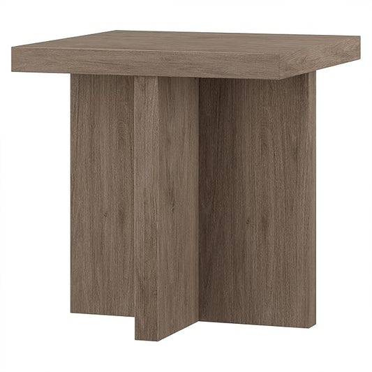 Henn&Hart 22" Wide Square Side Table in Weathered Gray, for Home, Living Room, Bedroom, Entertainment Room, Office