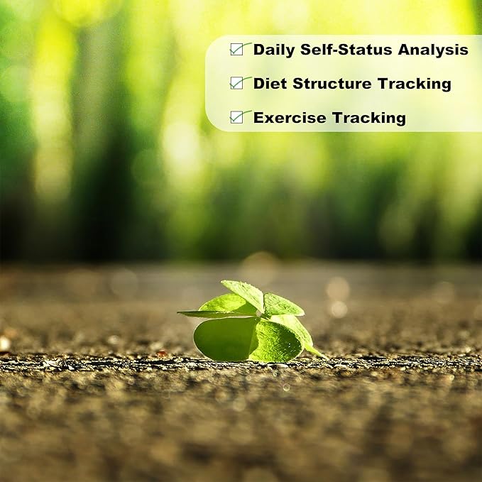 Wellness Planner & Fitness Log - Daily Diet & Health Journal with Weight Loss, Wellness Journal Notebook for Tracking Fitness, Sleep, Nutrition, Meal, Habits, A5(5.8 x 8.6 inch) (Black Silvery)