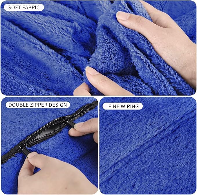 Bean Bag Chair for Adults 3FT,Soft Removable Cover for Teens/Girls Bedroom,Fluffy Giant Round Floor Beanbag Lounger Chairs (No Filler,Sapphire)