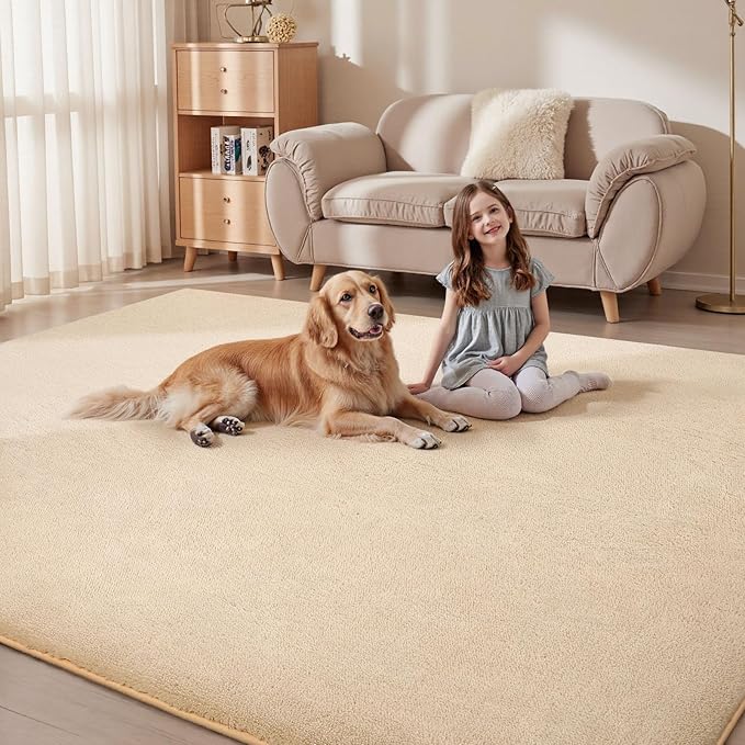 Sour Lemon 8x10 Area Rugs for Living Room, Soft Large Area Rug Fluffy Rugs for Bedroom，Machine Washable Area Rug Non Slip Carpet Rug for Living Room Playroom Kids Room Home Decor