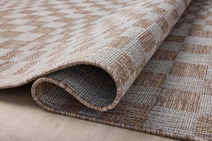 Loloi Amber Lewis Topanga Collection TOP-03 Natural/Dove 5'-3" x 7'-6" Indoor/Outdoor Area Rug