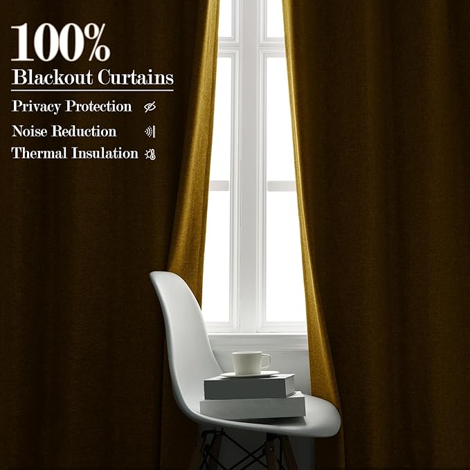 Full Blackout Privacy Curtains, 240 Inch Extra Wide Linen Blend Drapes, Pinch Pleat Window Drapery for Room Divider Storage/Space Room Separation, 1 Panel, W 240" x L 96", Yellow
