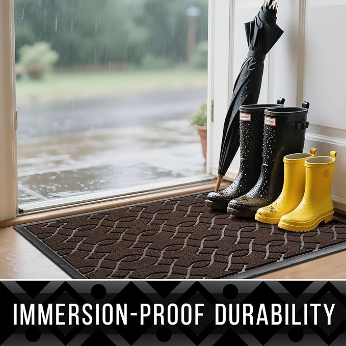 Yimobra Front Door Mat Outdoor Indoor72x24, All-Season, All-Weather, Heavy Duty Welcome Door Mats Outside Entrance, Non Slip Porch Patio Entrance Mat, Coffee