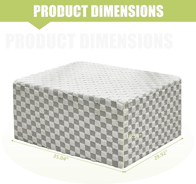 Hobestluk Rectangle Ottoman Memory Foam Footrest for Couch with Removable Cover Large Floor Seating for Adults Ottoman Coffee Table for Living Room, Bedroom or Office (Plush GREYOLIVE, Footrest)