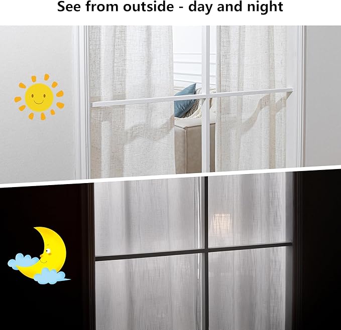 MYSKY HOME Living Room Curtains for Windows, Semi Sheer Linen Curtains Boho Room Decor Sliding Glass Patio Doorways Light Filtering Privacy Protect Soft Texture, 100" x 90", Linen, 1 Panel
