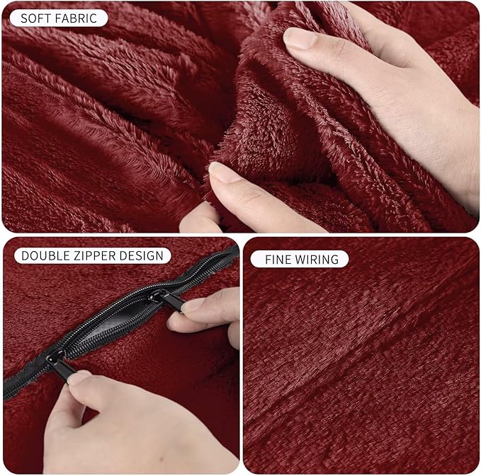 Bean Bag Chair for Adults 7FT,Soft Removable Cover for Teens/Girls Bedroom,Fluffy Giant Round Floor Beanbag Lounger Chairs (No Filler,Claret)