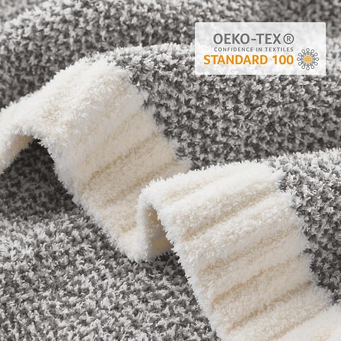 Snuggle Sac Grey Throw XL Blanket, Super Soft Warm Oversized Throw Knit Blankets Fuzzy Plush, Dark Grey, 50x70 inches
