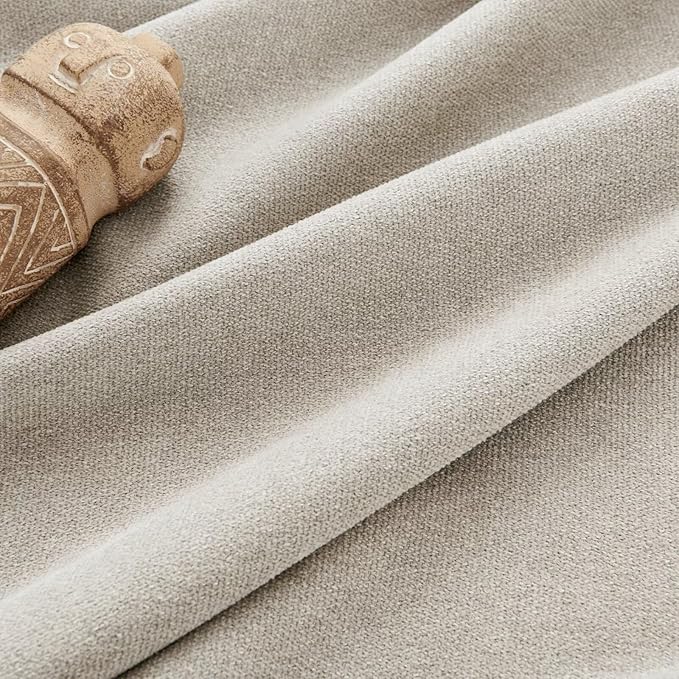 Joydeco Faux Linen Curtains 96 Inch Length 2 Panel Set, Light Filtering Curtains for Bedroom, 52 Inche Wide Living Room Drapes with Rod Pockets (52x96 inch, Linen)
