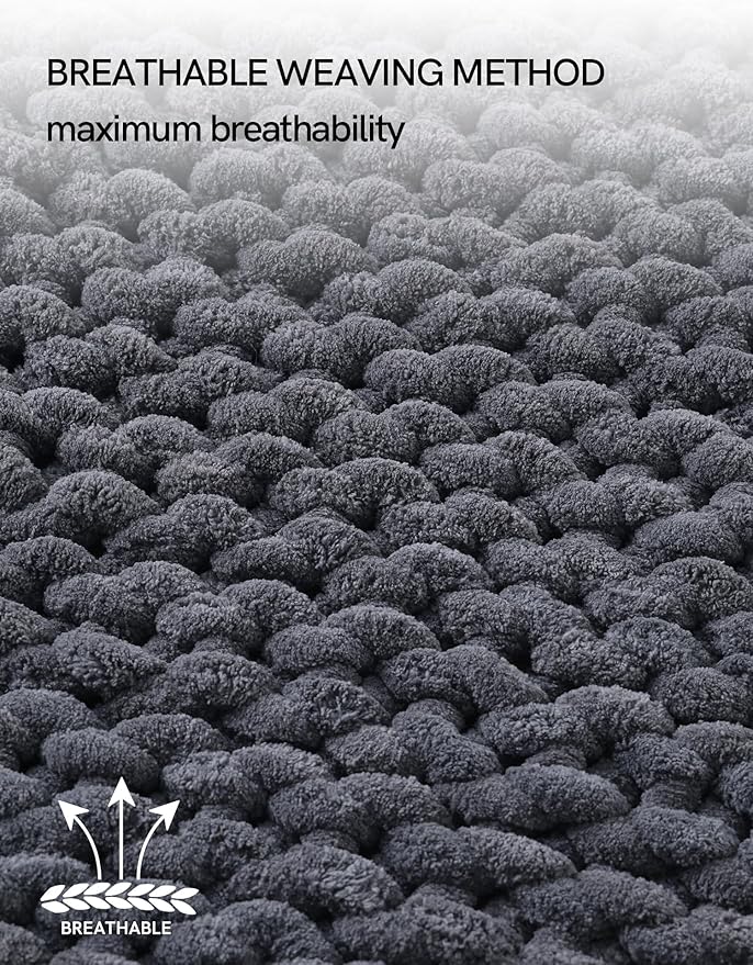 YnM Chunky Throw Blanket, Medium-Weight, Hand Knitted with Chenille Yarn, Skin Friendly, Ventilated and Breathable, Machine Washable, Home Décor Piece for Couch, Sofa and Bed (Lava Grey, 40x50 Inch)