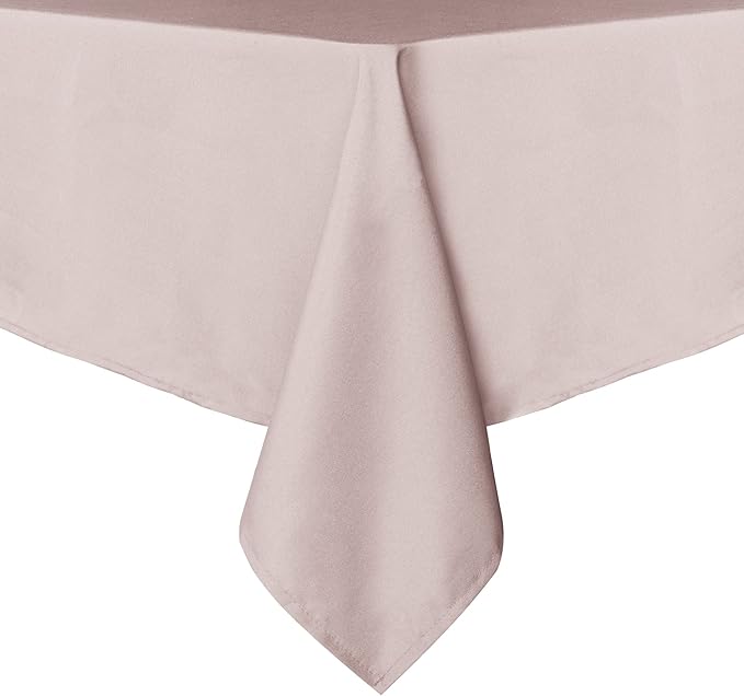 sancua Square Tablecloth - 54 x 54 Inch - Stain and Wrinkle Resistant Washable Polyester Table Cloth, Decorative Fabric Table Cover for Dining Tables, Buffet Parties and Camping, Blush