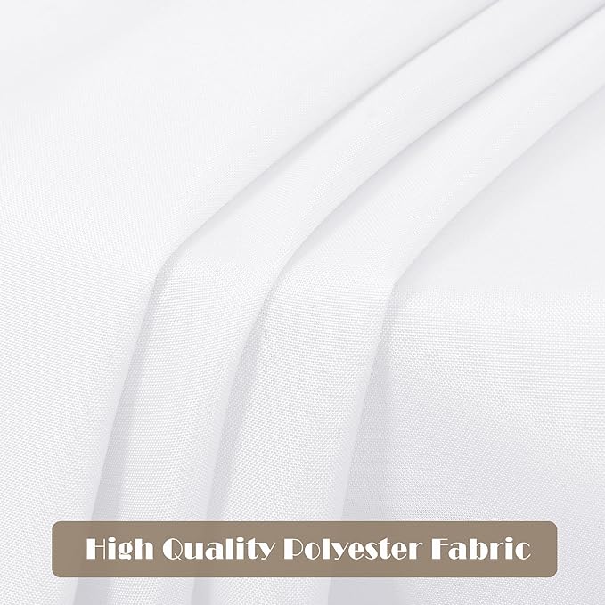 sancua 8 Pack White Tablecloth 60 x 84 Inch, Rectangle Table Cloth for 4ft Tables - Stain and Wrinkle Resistant Washable Polyester Table Cover for Dining Wedding Banquet Party Buffet Restaurant