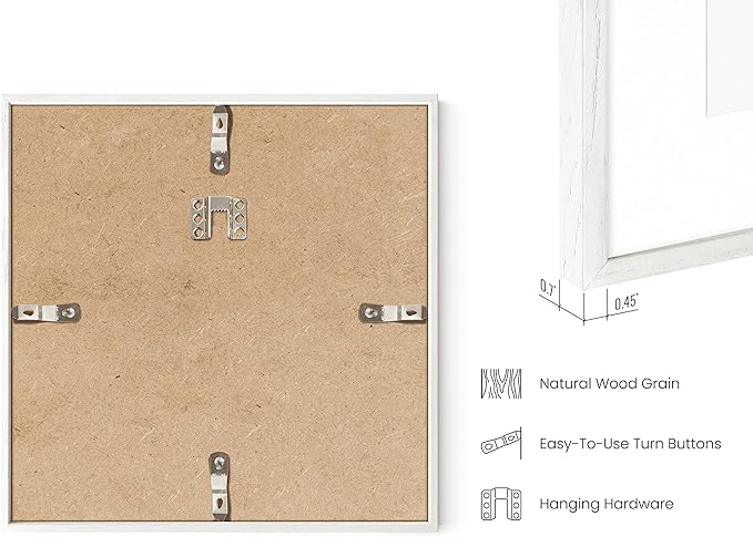 HAUS AND HUES White Square Frames Set of 9-8x8