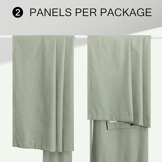 Sage Green Boho Blackout Curtains 72 Inch Length for Bedroom Aesthetic 2 Panels Set Home Office Organic Decor Back Tab Pocket Thermal Room Darkening Living Room Window Black Out Curtains 72 Inch Long