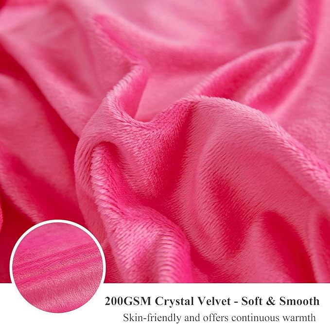 XeGe Luxury Faux Fur Throw, Hot Pink Soft 50x60 Fluffy Blanket, Shaggy Plush Decorative Couch Throw, Cute Furry Fuzzy Office Lap Blanket for Bed Bedroom Living Room, Hot Pink